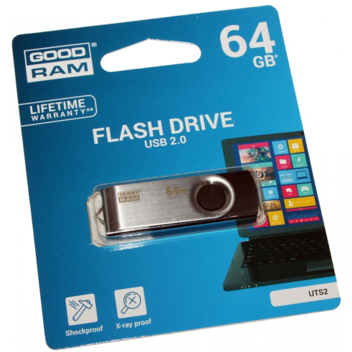 USB Flash Drive 64Gb Goodram Twister Black / UTS2-0640K0R11