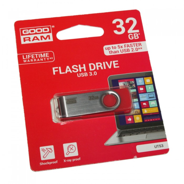 USB 3.0 Flash Drive 32Gb Goodram Twister, Red (UTS3-0320R0R11)