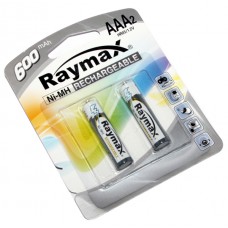 Аккумулятор AAA, 600 mAh, Raymax, 2 шт, 1.2V, Blister
