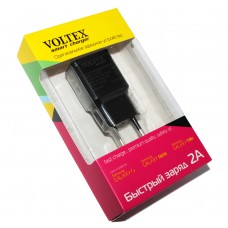 Сетевое зарядное устройство Voltex, Black, 1xUSB, 5V / 2A (VLT-9200)