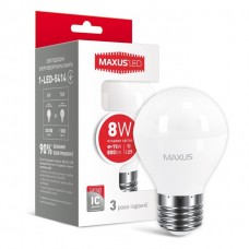 Лампа світлодіодна E27, 8W, 4100K, G45, Maxus, 800 lm, 220V (1-LED-5414)