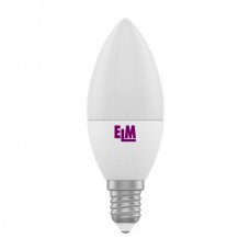 Лампа светодиодная E14, 6W, 3000K, C37, ELM, 470 lm, 220V (18-0091)