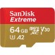 Карта памяти microSDXC, 64Gb, Class10 UHS-I, SanDisk Extreme V30 C10 A2 (SDSQXA2-064G-GN6AA)