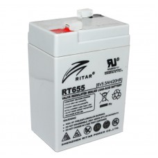Батарея для ДБЖ 6В 5.5Ач AGM Ritar RT655 / 6V 5.5Ah / 70х47х107мм