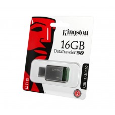 USB 3.0 Flash Drive 16Gb Kingston 50 Metal-Green / DT50/16GB