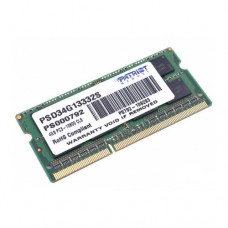 Пам'ять SO-DIMM, DDR3, 4Gb, 1333 MHz, Patriot, 1.5V (PSD34G13332S)