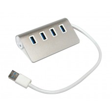 Концентратор USB 3.0, 4 ports, White, алюмінієвий