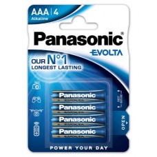 Батарейка AAA (LR03), лужна, Panasonic Evolta, 4 шт, 1.5V, Blister (LR03EGE/4BP)