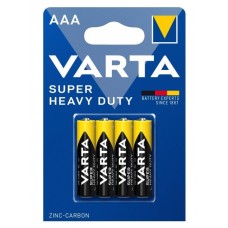 Батарейка AAA (R03), солевая, Varta Super Heavy Duty, 4 шт, 1.5V, Blister (02003101414)