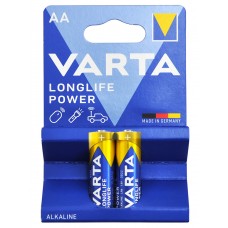 Батарейка AA (LR6), лужна, Varta Longlife Power, 2 шт, 1.5V, Blister (04906121412)