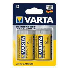 Батарейка D (R20), солевая, Varta SuperLife, 2 шт, 1.5V, Blister (02020101412)