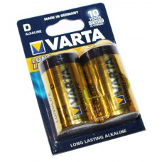 Батарейка D (LR20), щелочная, Varta LongLife, 2 шт, 1.5V, Blister (04120101412)