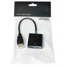 Адаптер HDMI (M) - VGA (F), Atcom, Black, 10 см, без передачі звуку (9220)