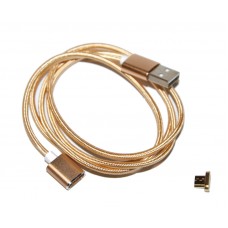 Кабель USB - micro USB 1.2 м Gold, магнітний, індикатор заряду