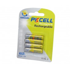 Аккумулятор AAA, 600 mAh, PKCELL, 4 шт, 1.2V, Already Charged, Blister (545367)