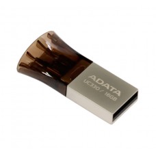 USB Flash Drive 16Gb A-Data UC330 OTG, Silver zinc body & black cap / AUC330-16G-RBK