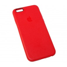 Накладка силіконова для смартфона Apple iPhone 6, прогумована, під шкіру, Red