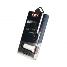 Автомобильное зарядное устройство EMY, White, 2xUSB, 4.2A, (MY-115)