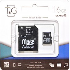 Карта пам'яті microSDHC, 16Gb, Class10, T&G, SD адаптер (TG-16GBSDCL10-01)
