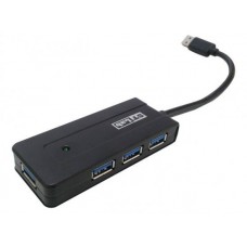 Концентратор USB 3.0 STlab U-930 HUB 4 порти, з БП 2А/5В пластик чорний