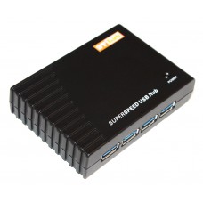 Концентратор USB 3.0 STlab U-540 HUB 4 порти, з БП, чорний