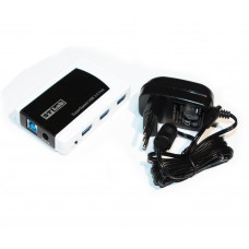 Концентратор USB 3.0 STlab U-870 HUB 7 портів, з БП, білий