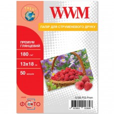 Фотопапір WWM, глянсовий, 13х18, 180 г/м2, 50 арк, Premium Series (G180.P50.Prem)