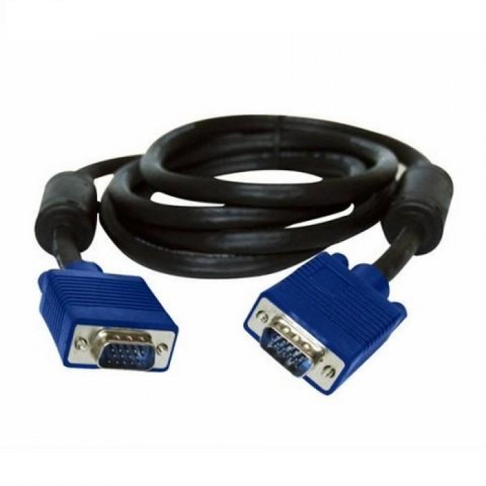 Кабель VGA - 1.5м CC-PPVGA HD15M/HD15M VGA(3+5) 2ферита чорний із синім DE-15Hd (7789.)