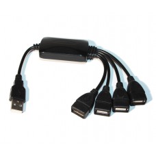 Концентратор USB 2.0 Lapara LA-UH803-A black 4 порти USB 2.0 чорний