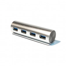 Концентратор USB 3.0 Maiwo KH002 4 порти USB 3.0 з блакитним підсвічуванням алюміній сріблястий