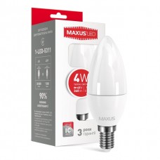 Лампа світлодіодна E14, 4W, 3000K, C37, Maxus, 360 lm, 220V (1-LED-5311)