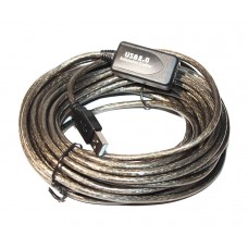 Активный кабель-удлинитель USB2.0 - 10.0м AM/AF прозрачный с чипом (YT-AECWC AM/AF-10.0m)
