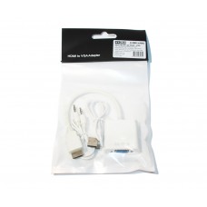 Адаптер HDMI (M) - VGA (F), STLab, White, 20 см, аудиокабель (U-990)