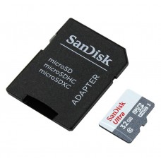 Карта памяти microSDHC, 32Gb, Class10 UHS-I, SanDisk Ultra, SD адаптер (SDSQUNS-032G-GN3MA)