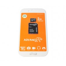 Карта памяти microSD, 2Gb, Advance Media, SD адаптер