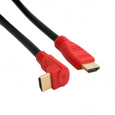 Кабель HDMI - HDMI 1.5 м Extradigital Black/Red, V2.0, кутовий конектор (KBH1670)