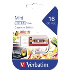 USB Flash Drive 16Gb Verbatim Mini Cassette Edition Red / 49398