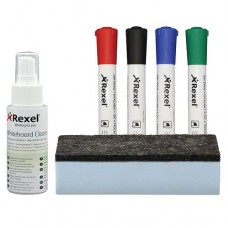 Набір аксесуарів Rexel для фліпчартів та дошок: 4 маркера, поролоновий стирач і спрей (1903798)