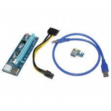 Райзер ATcom PCI-E x1 to 16x 60cm USB 3.0 Cable, 6pin Power (REV 006)