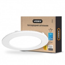 Світильник стельовий круглий Videx LED 12W, 5000K, 220V, IP20, 960Lm, білий, (VL-DLRD3-125)