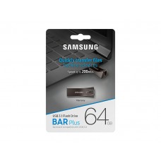 Флеш накопичувач USB 64Gb Samsung Bar Plus, Titaniun Grey, USB 3.1 Gen 1 (MUF-64BE4/APC)