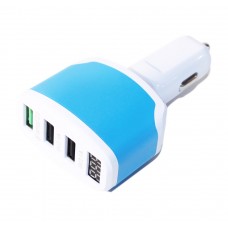 Автомобільний зарядний пристрій HQ-Tech S1, White-Blue, 3 x USB, 3.5A, QuckCharge QC3.0, 12/24V