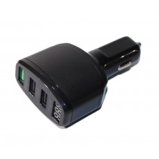 Автомобільний зарядний пристрій HQ-Tech S1, Black, 3 x USB, 3.5A, QuckCharge QC3.0, 12/24V