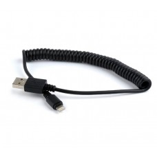 Кабель USB - Lightning 1.5 м Cablexpert Black, спіральний (CC-LMAM-1.5M)