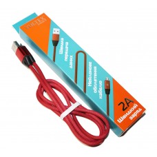 Кабель USB <-> microUSB, Red, 1 м, Voltex Nylon, 2A