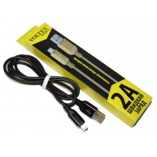 Кабель USB <-> Lightning, Black, 1 м, Voltex Rubber, 2A, Bulk