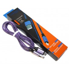 Кабель USB <-> microUSB, Violet, 1 м, Voltex Zebra, 2A