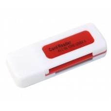 Card Reader внешний Merlion CRD-5RD, M2/microSD/SDHC, Red