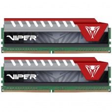 Память 16Gb x 2 (32Gb Kit) DDR4, 2800 MHz, Patriot Viper Elite, Grey/Red (PVE432G280C6KRD)