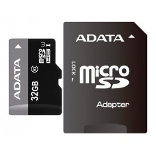 Карта памяти microSDHC, 32Gb, ADATA, SD адаптер (AUSDH32GUICL10-RA1)